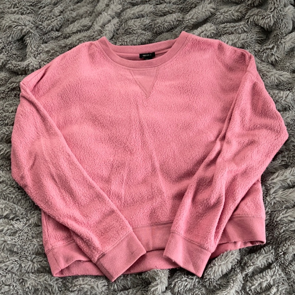 fuzzy crewneck
